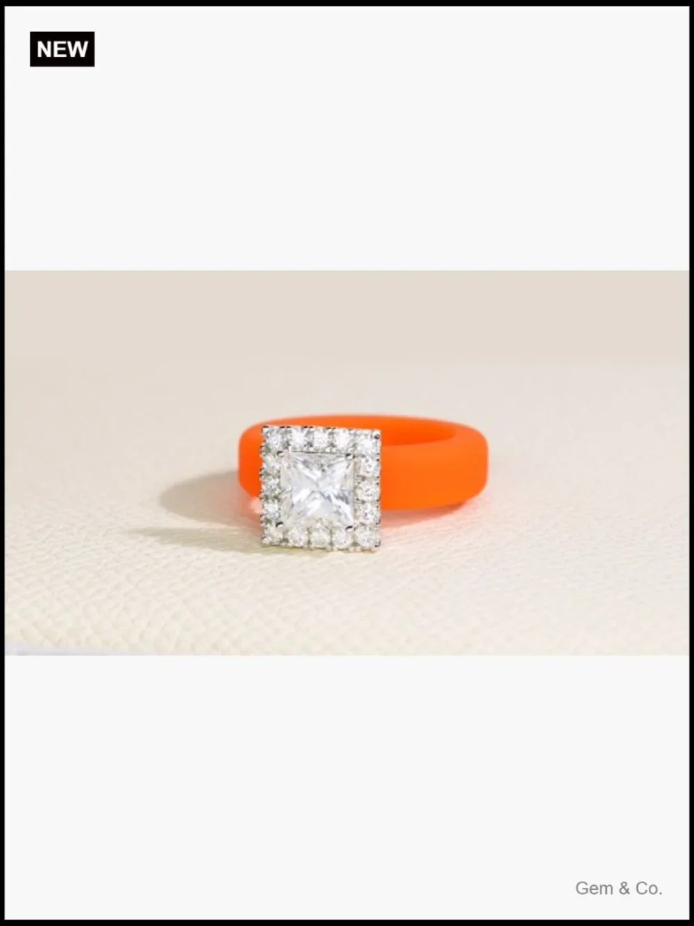 Moissanite Solitaire Ring 925 Sterling Silver Silicone Band